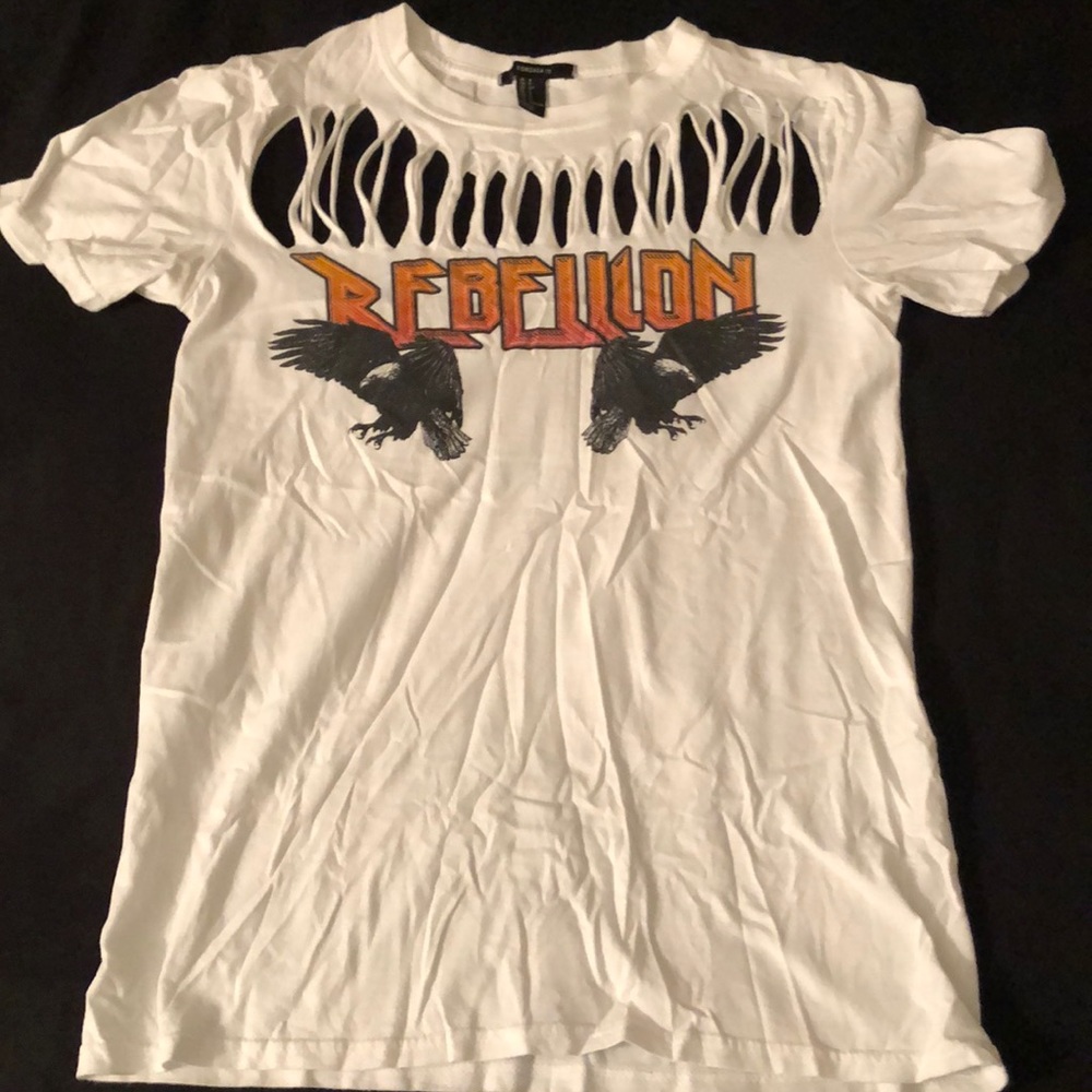 White cut out tee